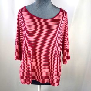 Zenana Outfitters red and white striped shirt size L